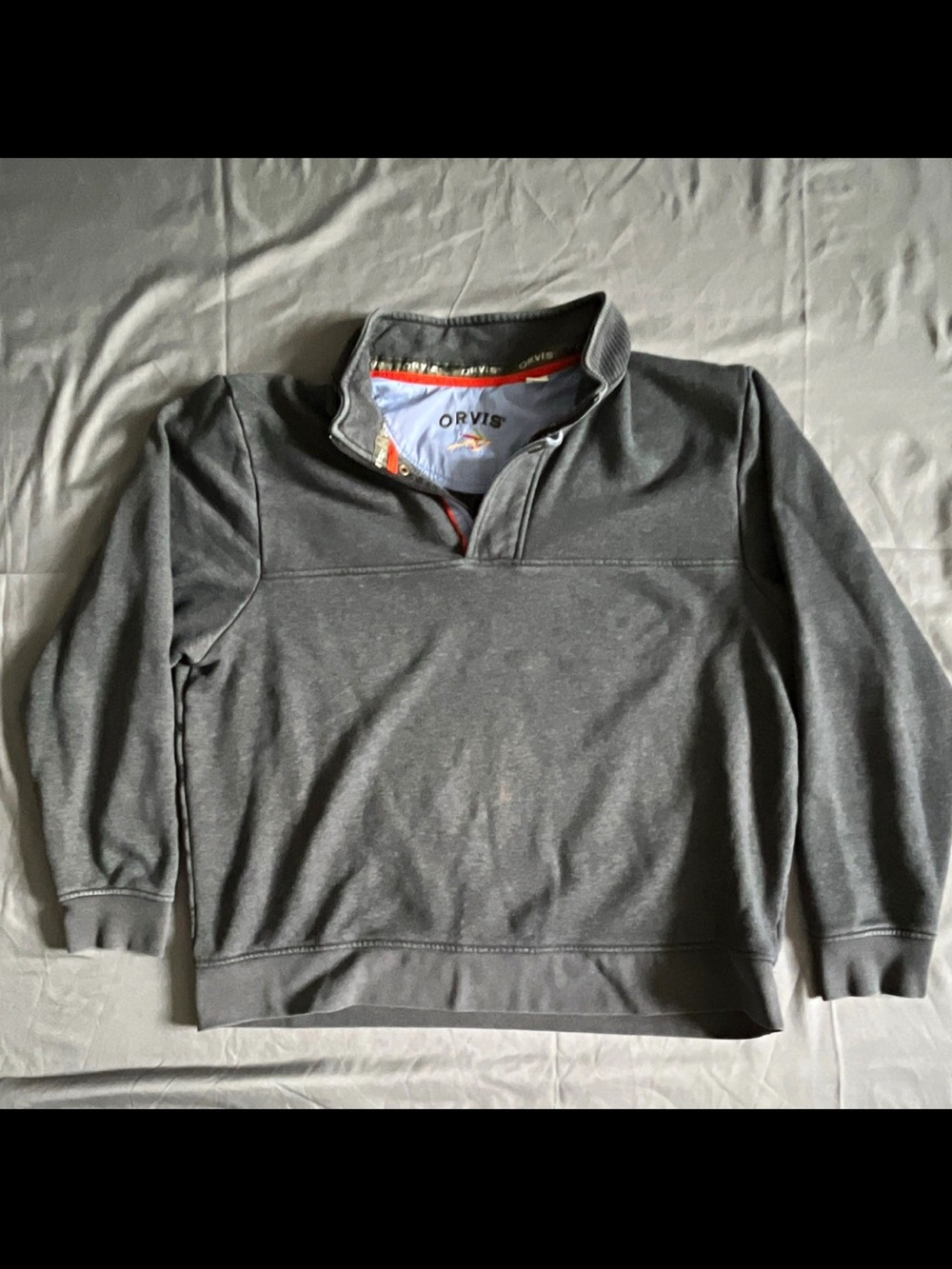 Orvis Men's Charcoal Half-Zip Pullover Sweater